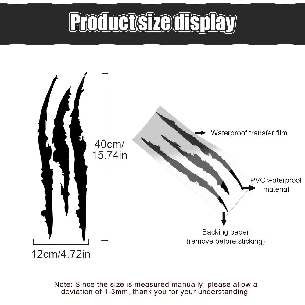 For Headlight Body 1PC Sticker Reflective Monster Claw Vinyl
