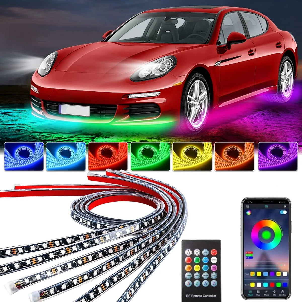 Underglow Neon Flexible Strip Underbody Remote APP Control RGB