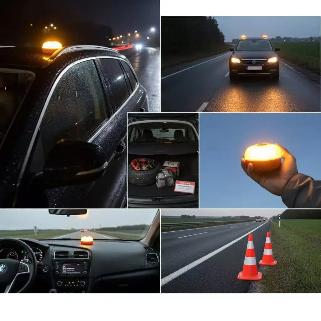 Emergency Flashing Magnetic Induction Road Accident Portable