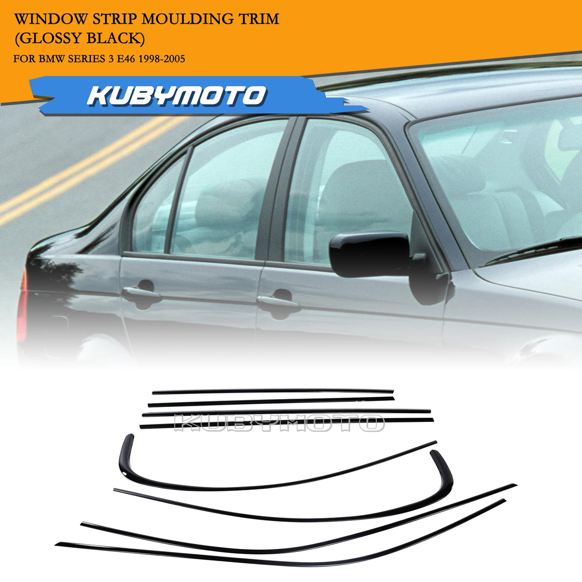 For BMW 3 Series E46 1998-2007 8PCS Exterior Window Door Molding