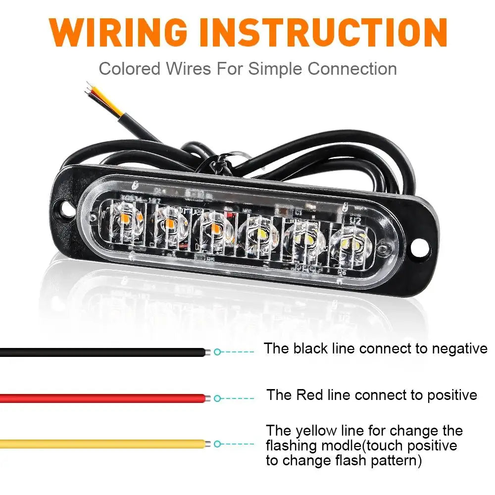 Strobe Warning 12V 24V Flashing Breakdown Emergency Two Color