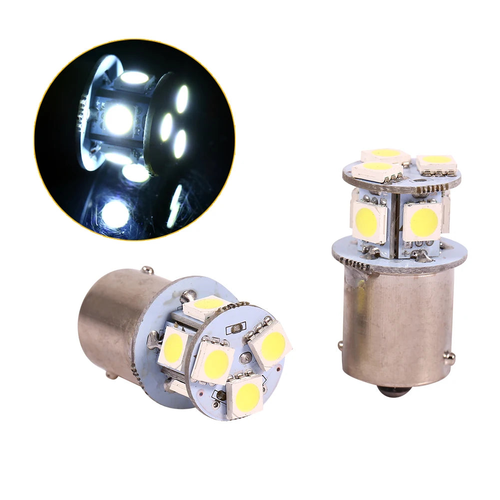 White Brake Bulb 1156 ba15s R5W 5050 8SMD Stop
