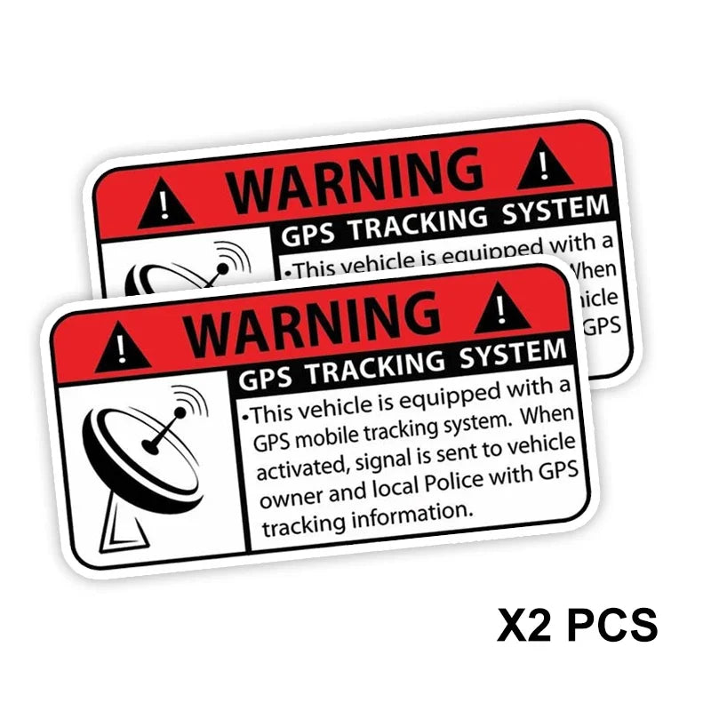 Warning Gps Alarm System Sticker On Vinyl Decal Waterproof