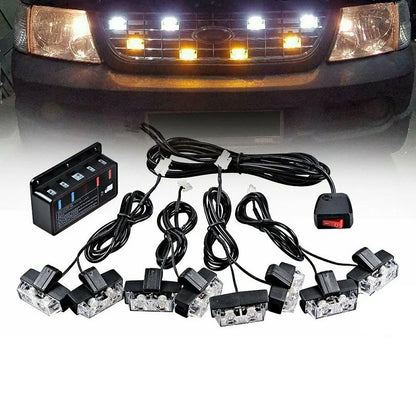 12-24v Front Grille Strobe White Yellow Signal Daytime Running