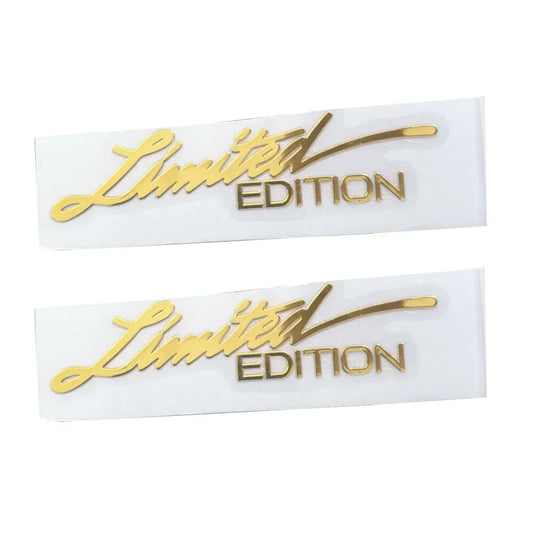 2X 3D Limited Edition Metal Sticker Gold Emblem Badge