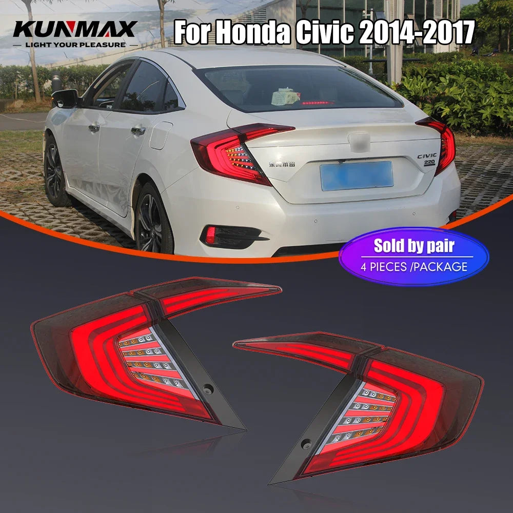 For Honda Civic 2014-2017 Drl Reverse Pair Tail Brake Turning