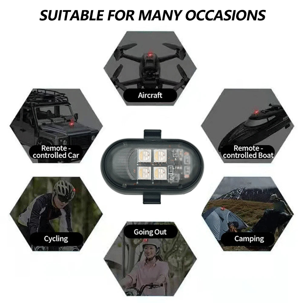 1-8pcs Wireless Remote Control 4LED Strobe Colors USB