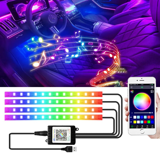 Interior Neon Dual Control Multicolor Music Strip Under Dash
