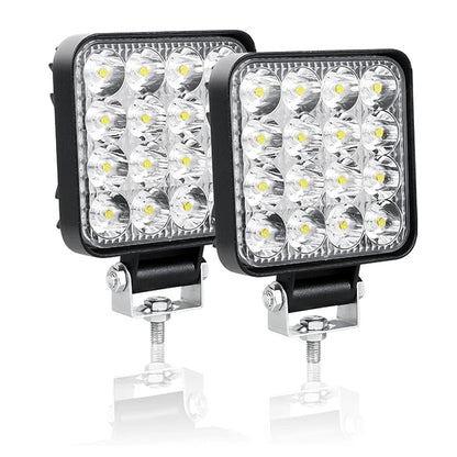 1PC 2PCS Fog 48W Work 12v-48v Square Offroad Driving