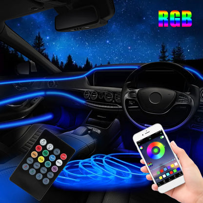 12V 6M Strips RGB Interior Ambient Fiber Optic Lens