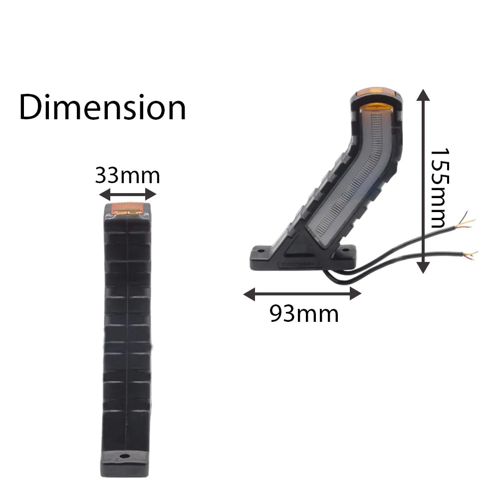 For Trailer 2PCS Waterproof Trailer Outline Marker Truck Side