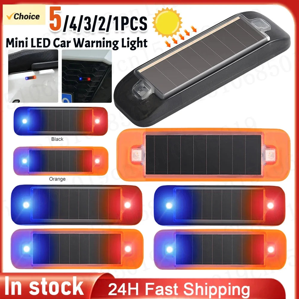 For Bike Motorcycle Scooters Solar LED 1-5pcs Warning Warn