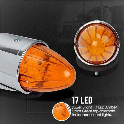 For Heavy Duty Truck 5PCS 12V Amber Roof Cab Marker Dot Compliant