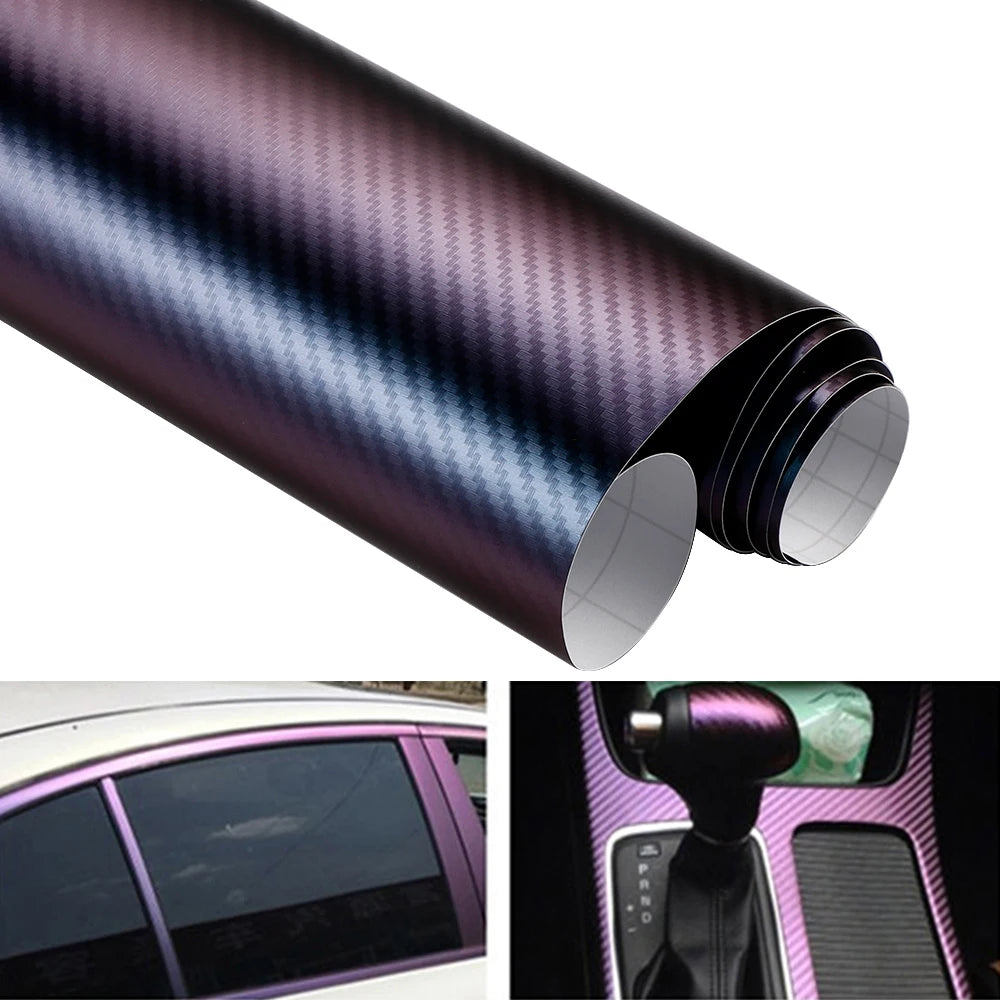 400 600CM 3D Chameleon Vinyl Film Body Carbon Fiber
