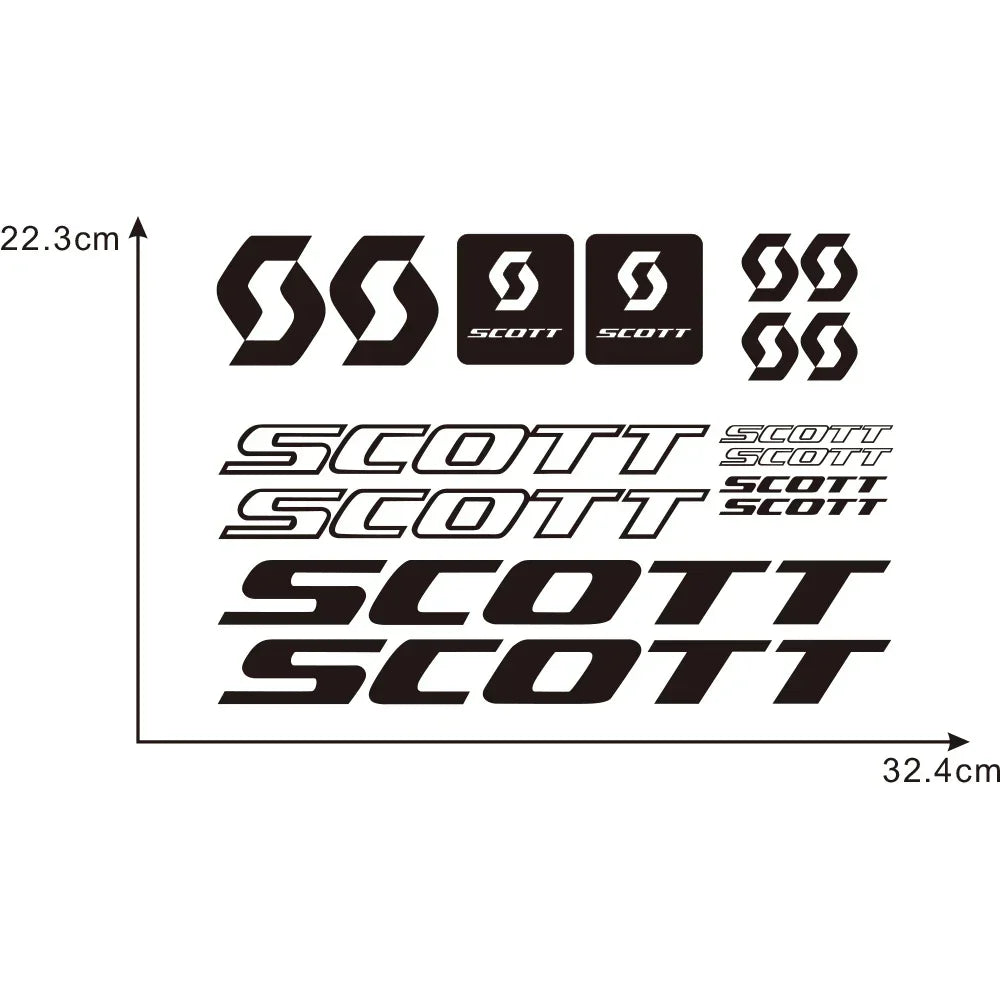 Fashion Piece Scott Decal Sticker Bicycle Vinyl Graphic Set