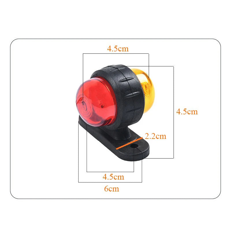 2PCS Truck Side Width Dual Color 12 24V Warning