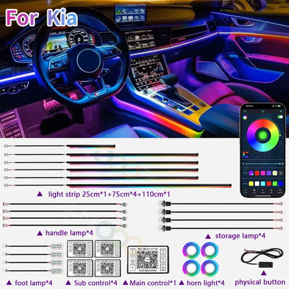 For Kia Rio 3 4 K2 RGB 22IN1 Interior Acrylic Ambient K3 x-line