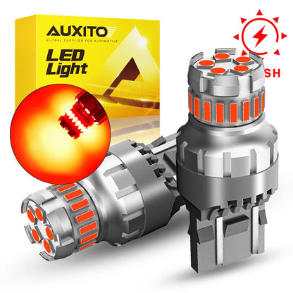For BMW E46 E90 Toyota Auxito 2X Strobe Flash T20 W21 5W 7443