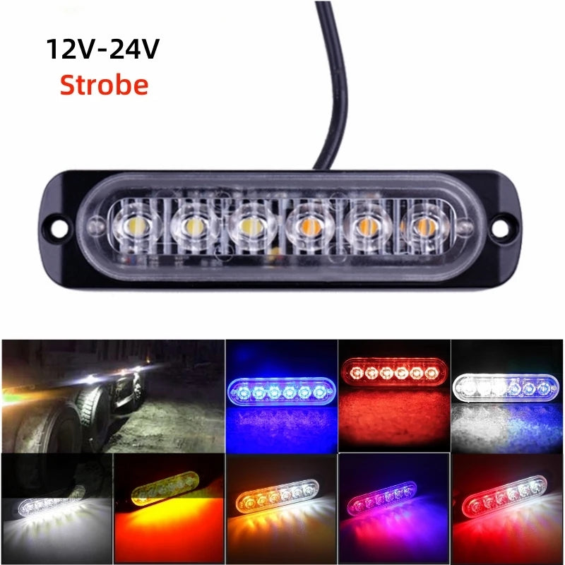 1PC 6LED Strobe Side Marker Indicators Truck Trailer 12-24v