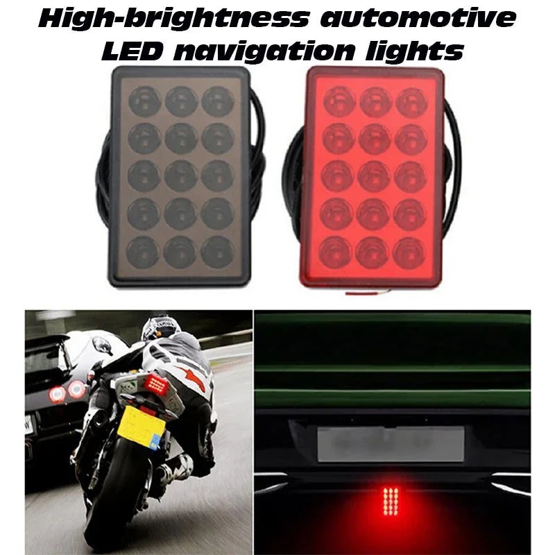 12V F1 Brake Pilot Red Black Rear Tail Flashing