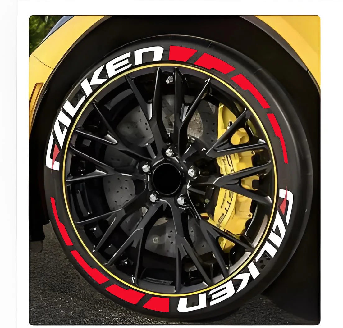 For 4 Wheels Decals 8PCS Lot Tire Decor Stickers Tuning 3D