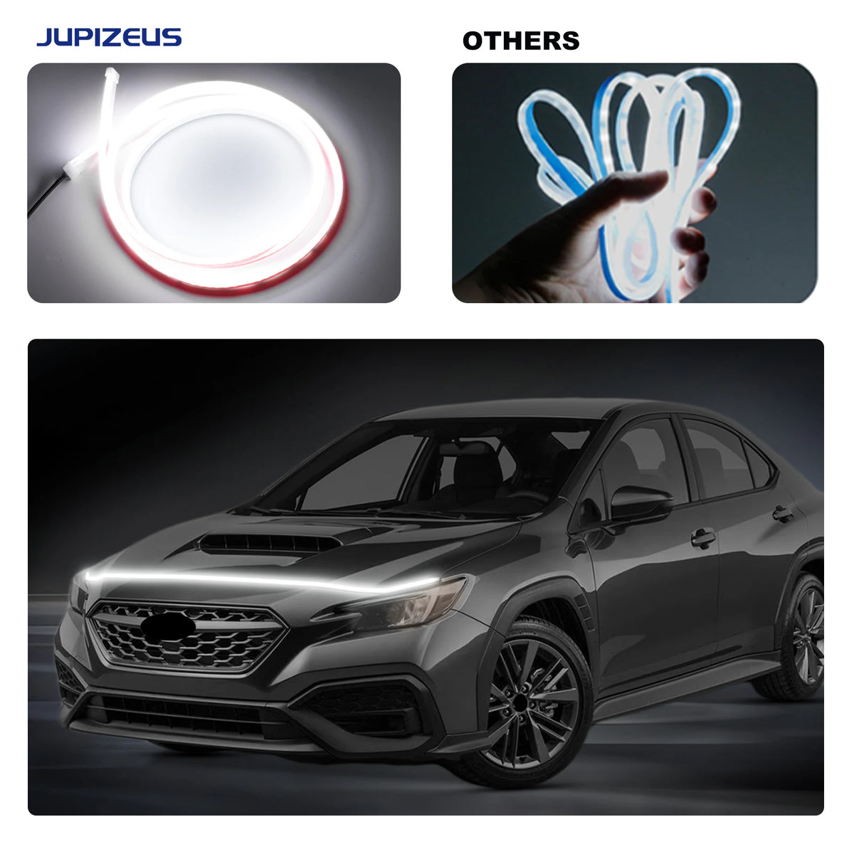 For Subaru WRX 2022 2023 2024 2025 2026 Hood Side Dynamic LED Light Waterproof Cool LED Light Strip Car Accessories