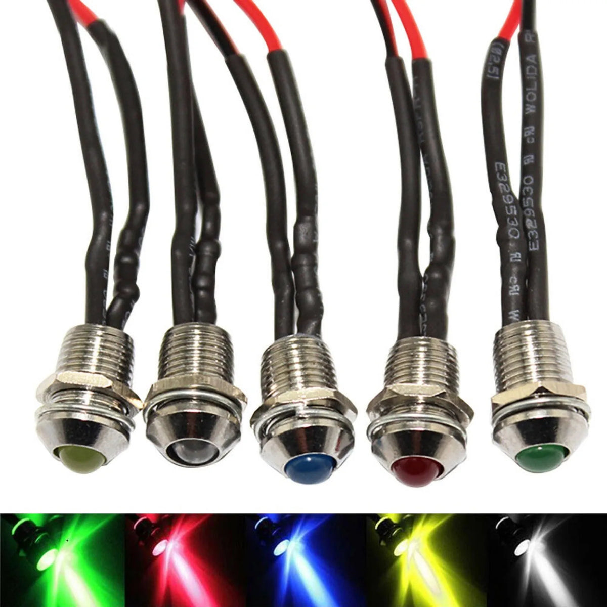 5PCS 8MM Warning Indicator Dc 12V Pilot Panel Dash