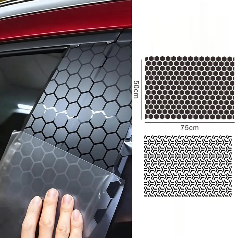 75x50cm Matte Black Stickers Honeycomb Hexagon Hollow