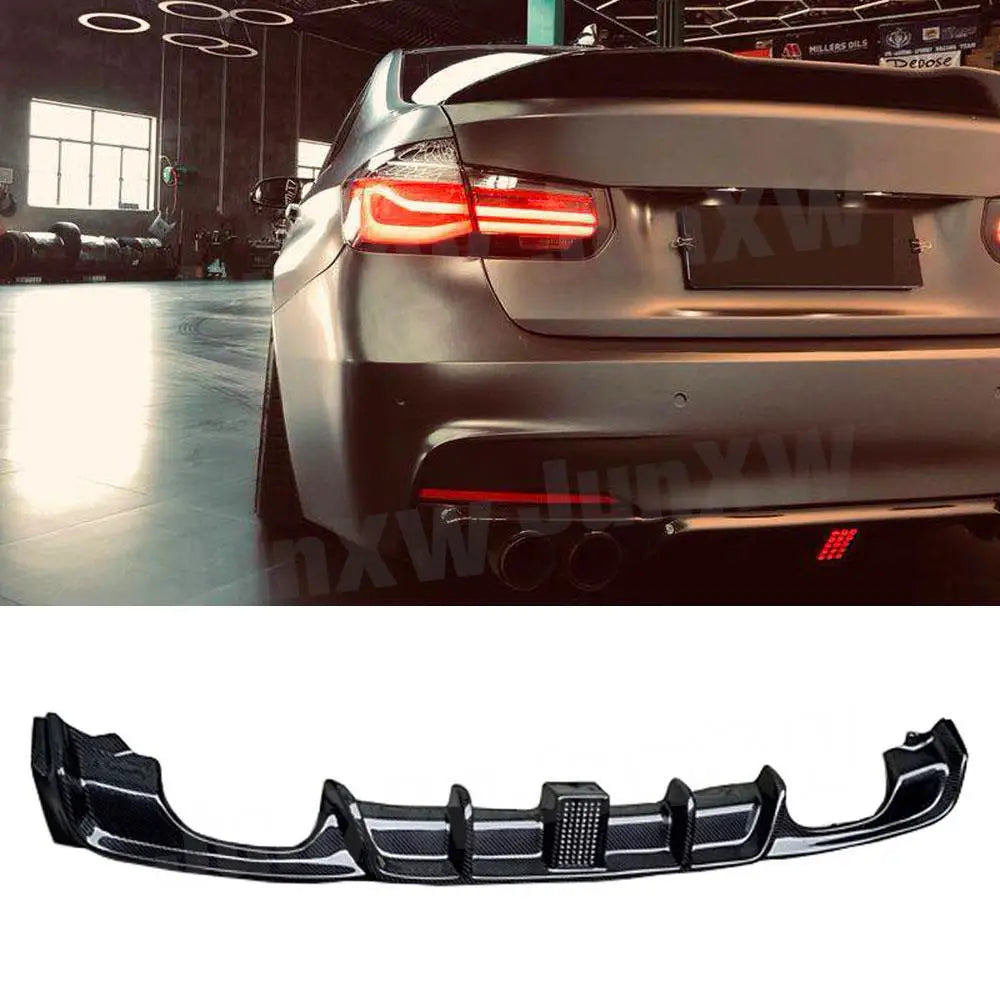 For BMW 3 Series F30 F35 Carbon Fiber Rear Bumper Lip Diffuser
