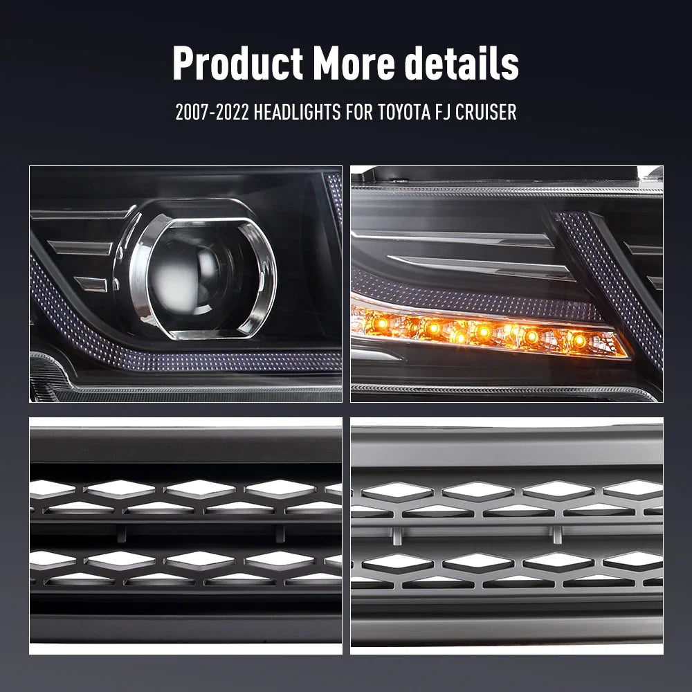 For Toyota Fj Cruiser 2007-2022 LED 2PCS Head Headlight Daytime