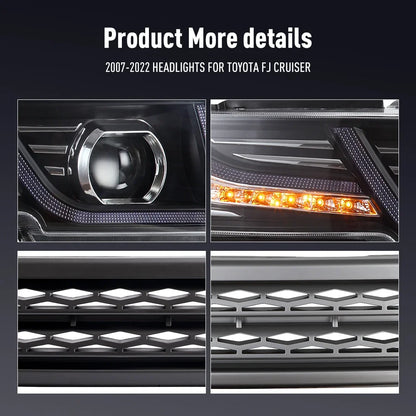 For Toyota Fj Cruiser 2007-2022 LED 2PCS Head Headlight Daytime