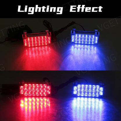 Front Grille MINI Flashing Emergency 2X Strobe Warning Firemen