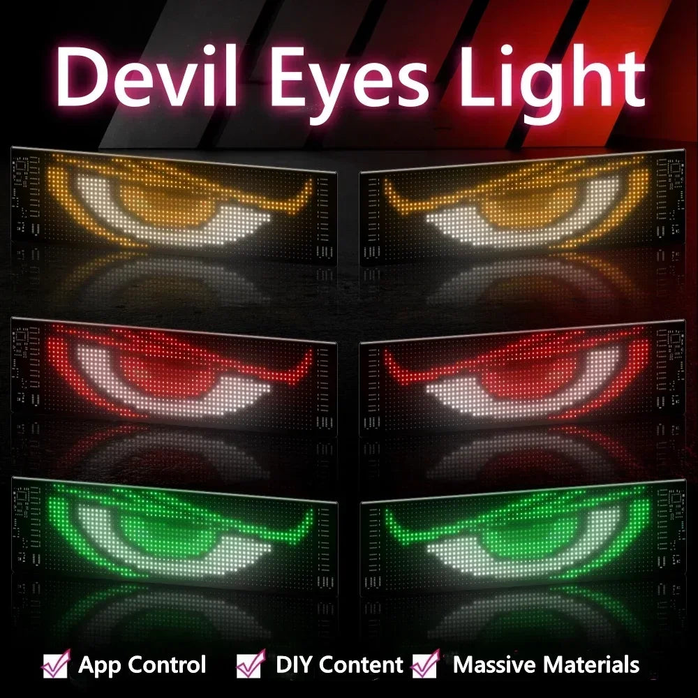 2PCS Windshield Devil Eyes Bliking Flashing On Glowing Window