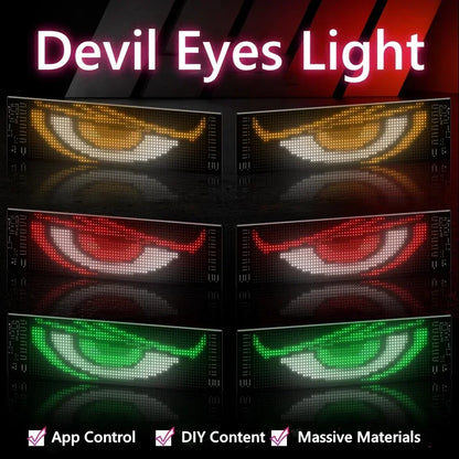 2PCS Windshield Devil Eyes Bliking Flashing On Glowing Window