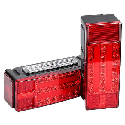 12V 2PCS Rectangular Submersible Trailer Red Turn Signal Tail
