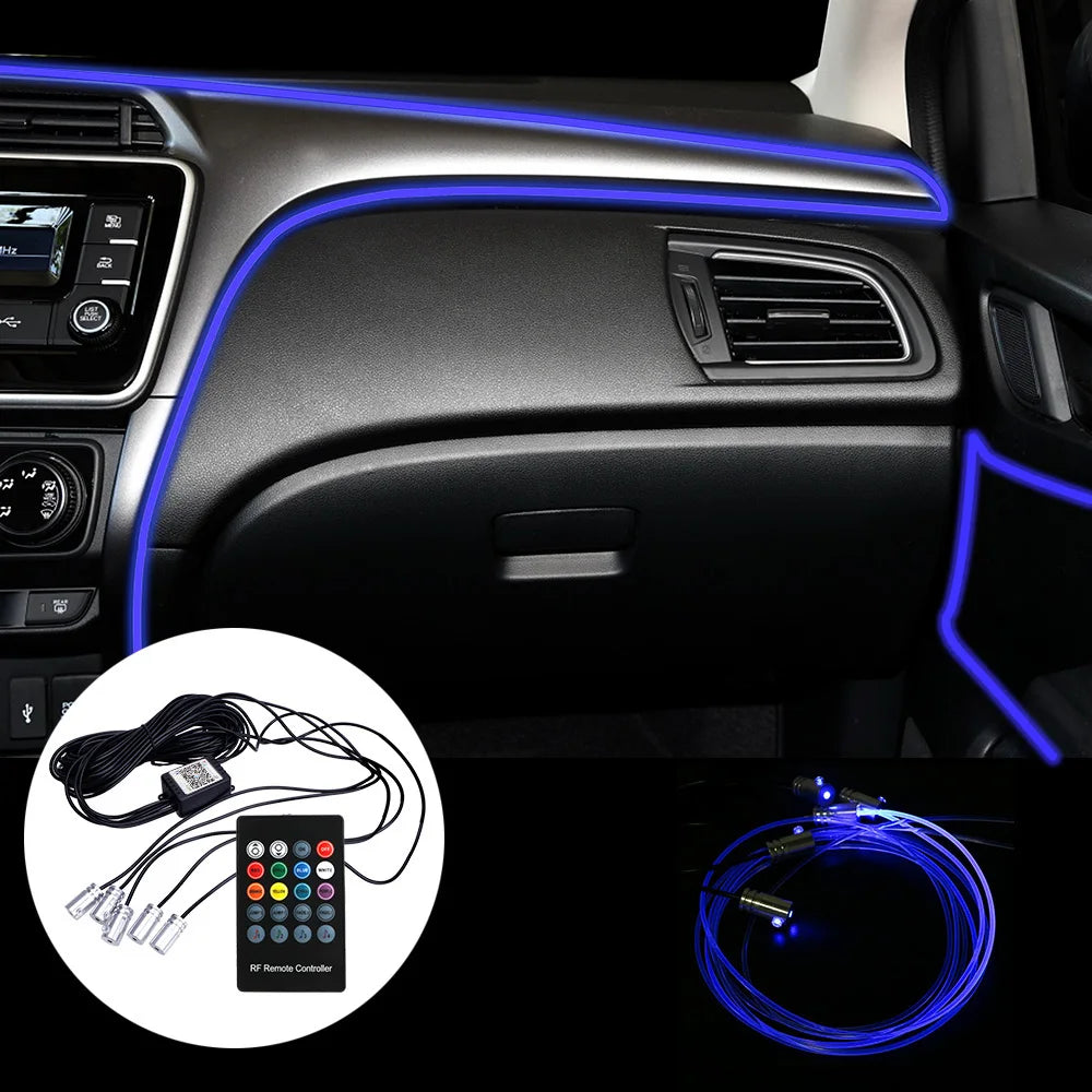 Fiber Optic Atmosphere Lamps Meter car-styling Interior Remote