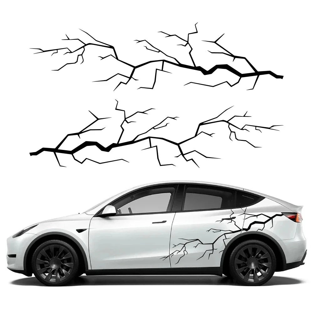 For Tesla Model X S Y 2PCS Door Side Stickers Lightning Sticker