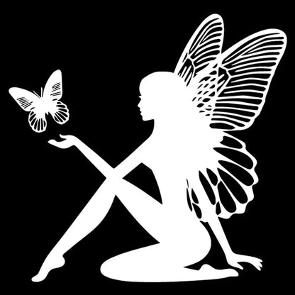 18CM Creativity Butterfly Fairy Fantasy Motorcycle Stickers On