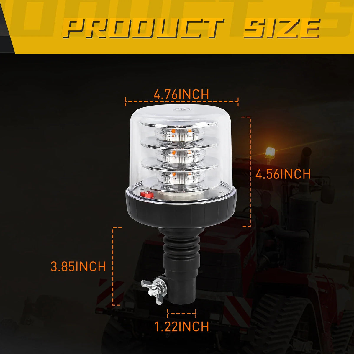 For Trialer Agricultural Beacon Yellow 1PC Strobe Truck Roof