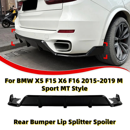 For BMW X5 F15 X6 F16 Rear Bumper Lip 2015-2019 M Sport Mt
