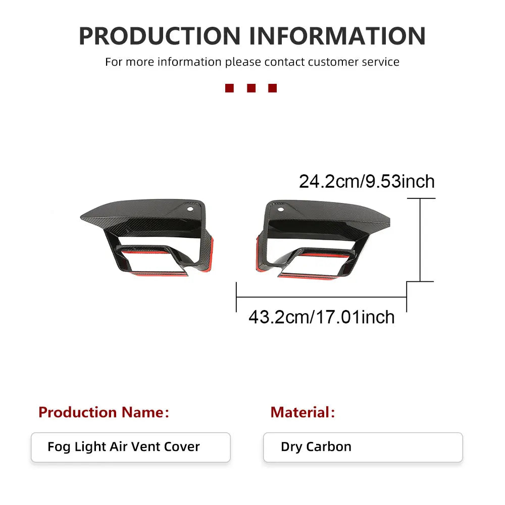 For BMW F90 M5 Lci 2021-2023 Prepreg Dry Carbon Front Fog Air