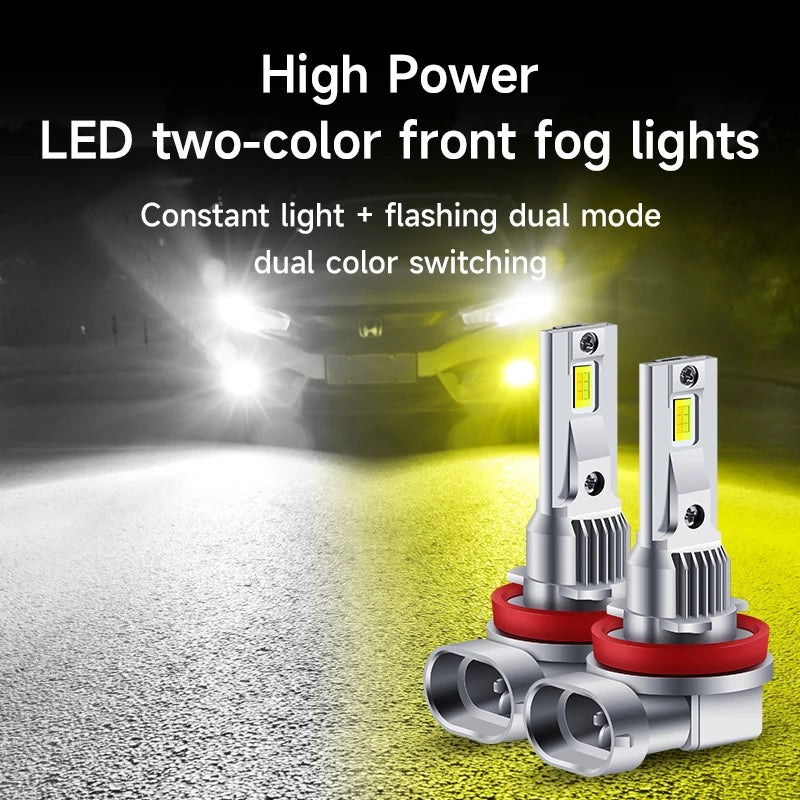 2X 2000LM 30W Dual Color 3570 Chip Lime H8