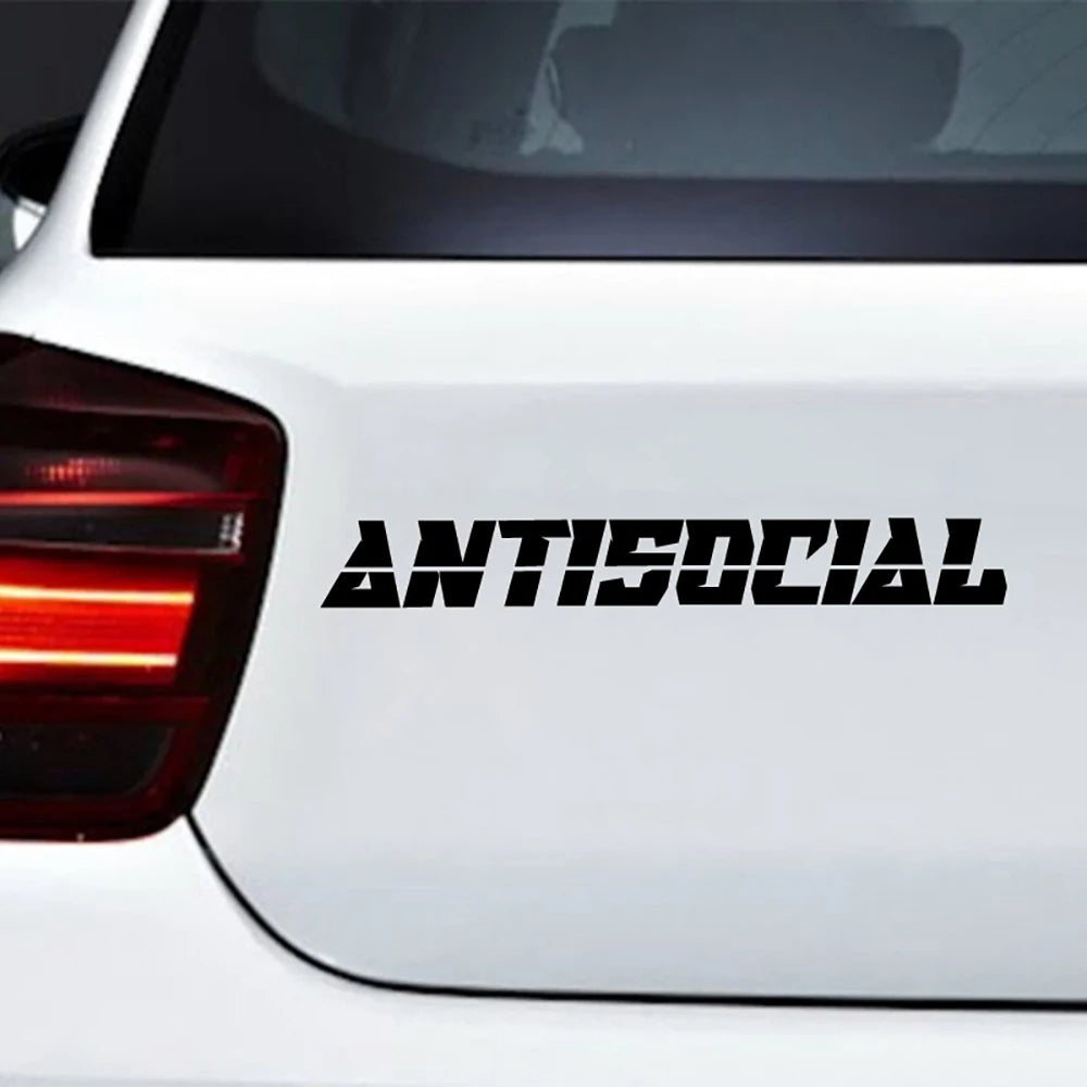 Antisocial Vinyl Art Sticker Windshield Window Body Mirror Glass