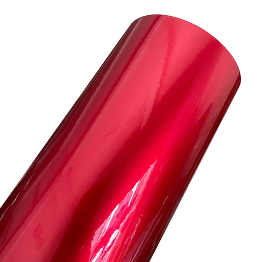 Premium Candy Gloss Metallic Red Vinyl Wrap Film Self