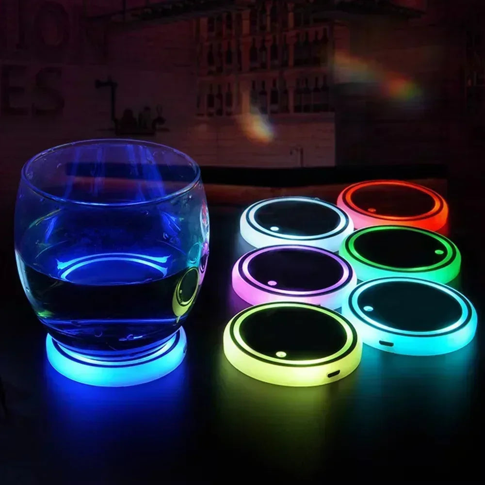 Cup Holder Coaster Colors RGB Up Pad Vibration Sensor