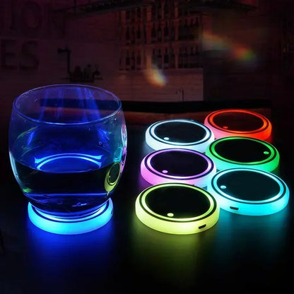 Cup Holder Coaster Colors RGB Up Pad Vibration Sensor