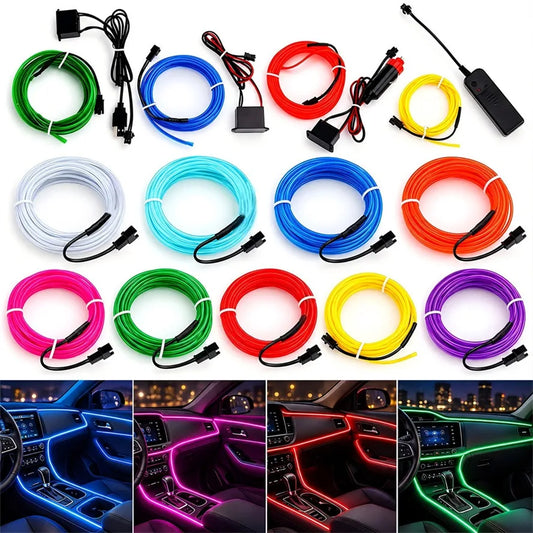 1-5m Multicolor Strip Flexibleneon El Wire Interior Ambient Party