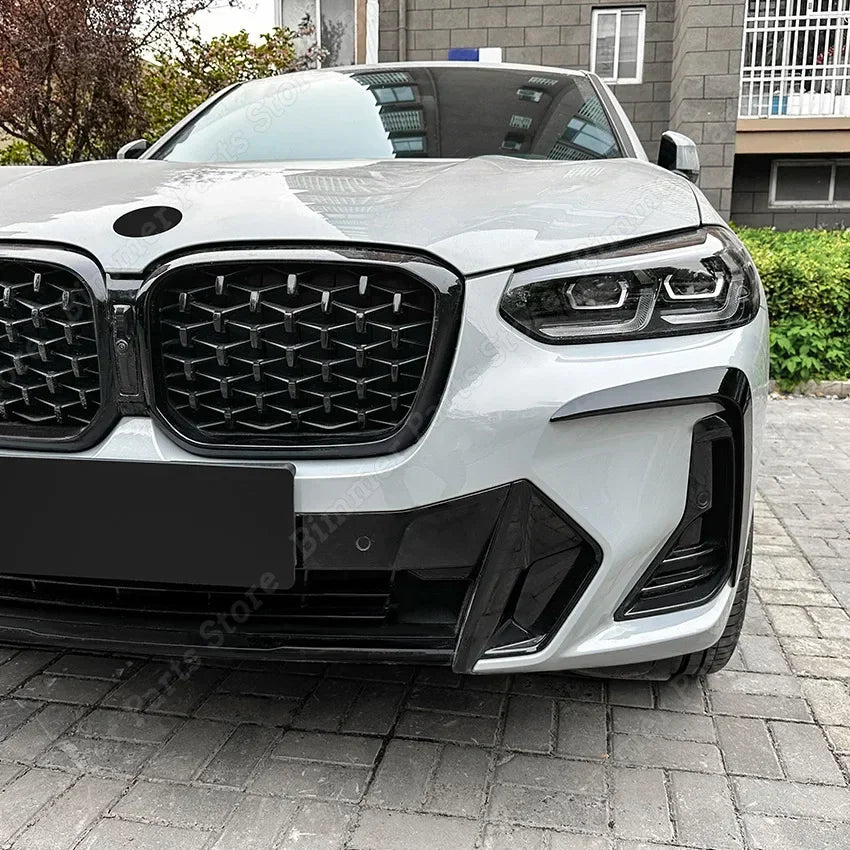 For BMW X3 X4 G01 G02 ABS Gloss Black Front Bumper Side Splitter