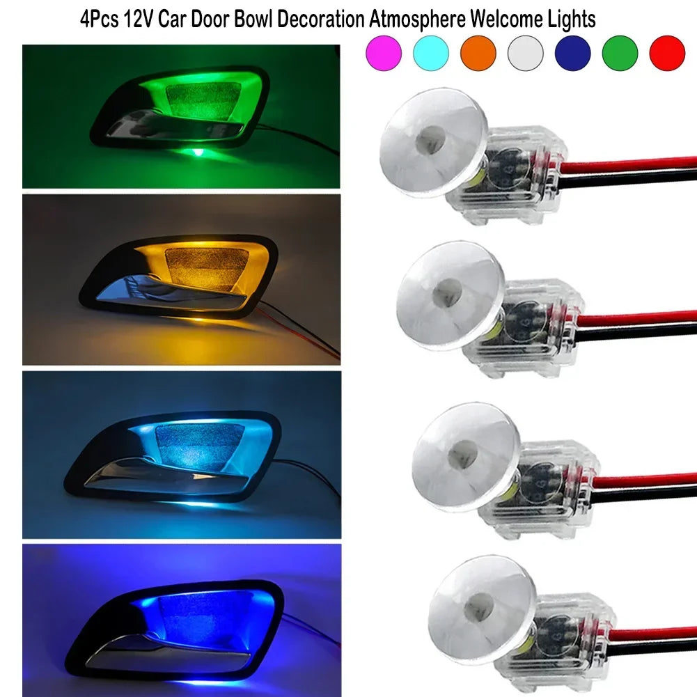 For Atmosphere Accessory Interior Door Handle Ambient 4PCS 12V