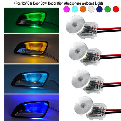 For Atmosphere Accessory Interior Door Handle Ambient 4PCS 12V